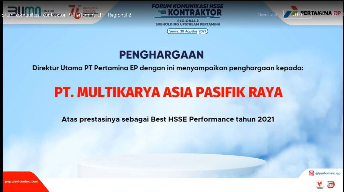 Best HSSE Performance PEP Reg 2